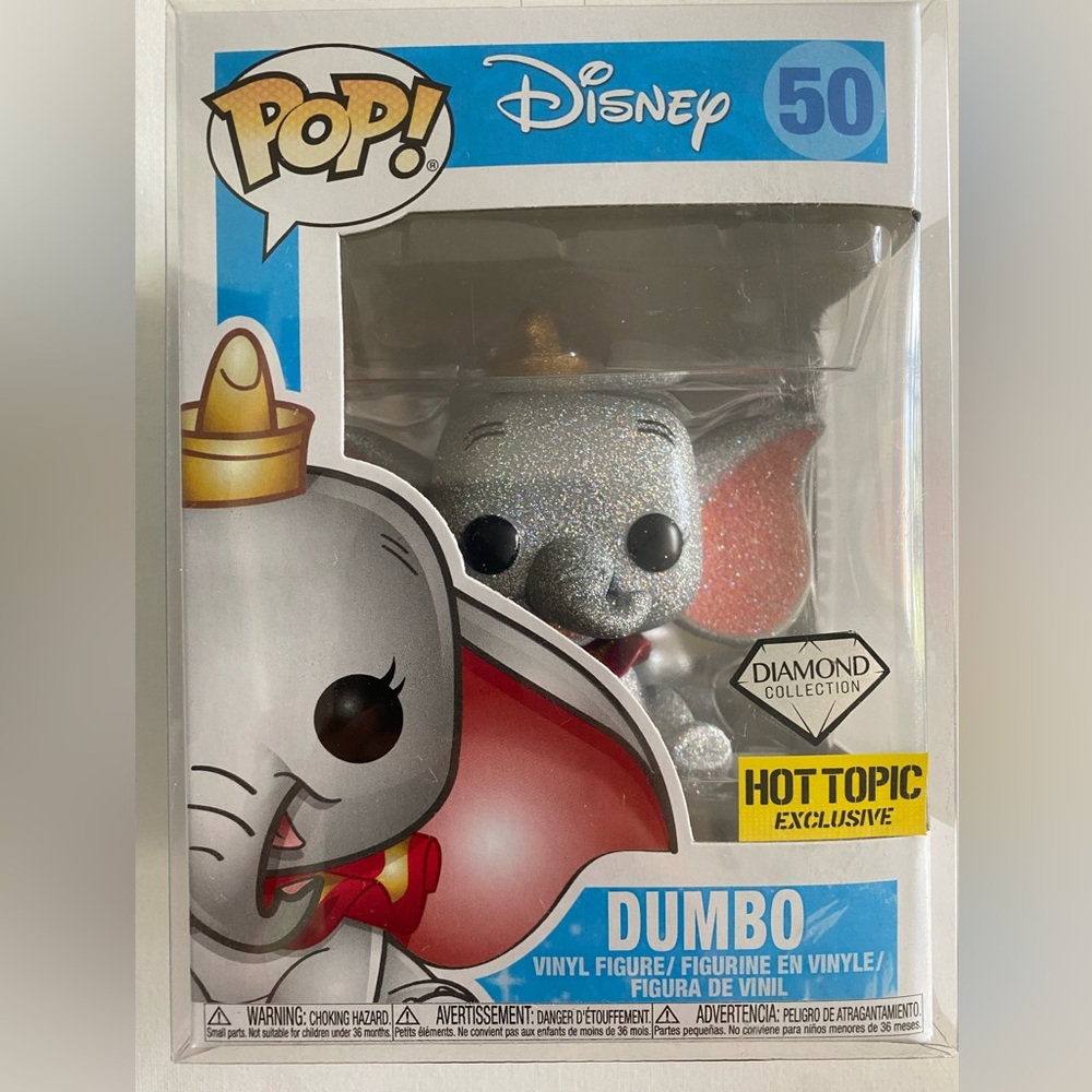 Funko Pop Dumbo #50 Disney Hot Topic Exclusive Diamond Collection w/protector